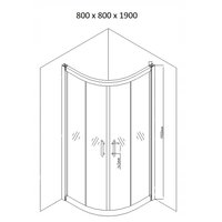 Sprchový kout MAXMAX MEXEN RIO stripe - čtvrtkruh 80x80 cm, 863-080-080-01-20