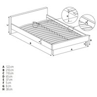 Kovová postel QUEEN 200x120 cm - bílá