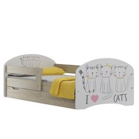 Dětská postel se šuplíky TŘI KOČIČKY 160x80 cm