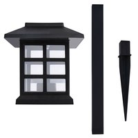 Zahradní LED solární lampa do země 38x8,5 cm - černá