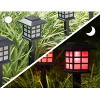 Zahradní LED solární lampa do země 38x8,5 cm - černá