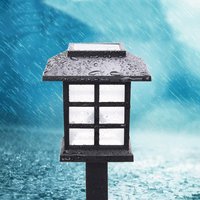 Zahradní LED solární lampa do země 38x8,5 cm - černá