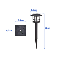 Zahradní LED solární lampa do země 38x8,5 cm - černá