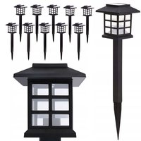 Zahradní LED solární lampa do země 38x8,5 cm - černá