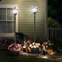 Zahradní LED solární lampa stojící 92x14 cm