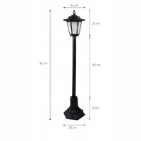 Zahradní LED solární lampa stojící 92x14 cm