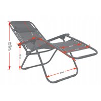 Zahradní rozkládací lehátko FARO béžové - držák nápojů - polštářek