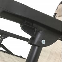 Zahradní rozkládací lehátko FARO béžové - držák nápojů - polštářek