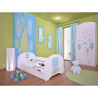 Dětská postel pro DVA (s výsuvným lůžkem) 200x90 cm - MODRÝ MEDVÍDEK
