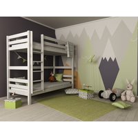 Dětská patrová postel z MASIVU BUK - DANIEL 200x90cm - bílá