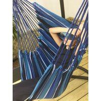 Závěsné houpací křeslo KARIBIK 130x100 cm - modré