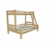 Dětská patrová postel s rozšířeným spodním lůžkem z MASIVU 200x100 cm bez šuplíku PAVLÍNA