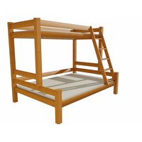 Dětská patrová postel s rozšířeným spodním lůžkem z MASIVU 200x80cm bez šuplíku PAVLÍNA