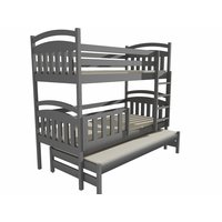 Dětská patrová postel s přistýlkou z MASIVU 200x80cm bez šuplíku - PPV001