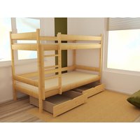 Dětská patrová postel z MASIVU 200x90cm se šuplíky - PP002