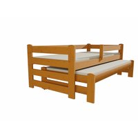 Dětská postel s výsuvnou přistýlkou z MASIVU 200x90cm SE ŠUPLÍKY - DPV001
