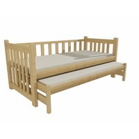 Dětská postel s výsuvnou přistýlkou z MASIVU 200x90cm SE ŠUPLÍKY - DPV002