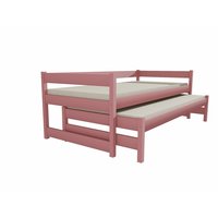 Dětská postel s výsuvnou přistýlkou z MASIVU 180x80cm bez šuplíku - DPV003