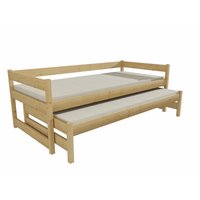 Dětská postel s výsuvnou přistýlkou z MASIVU 200x80cm SE ŠUPLÍKY - DPV003