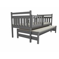 Dětská postel s výsuvnou přistýlkou z MASIVU 180x80cm bez šuplíku - DPV004