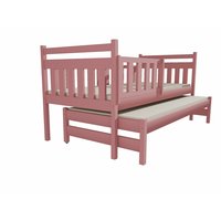 Dětská postel s výsuvnou přistýlkou z MASIVU 180x80cm SE ŠUPLÍKY - DPV004