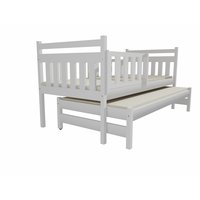 Dětská postel s výsuvnou přistýlkou z MASIVU 200x80cm SE ŠUPLÍKY - DPV004