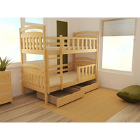 Dětská patrová postel z MASIVU 200x80cm se šuplíky - PP005