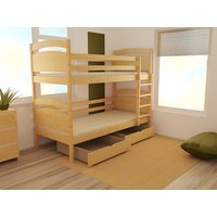 Dětská patrová postel z MASIVU 200x90cm se šuplíky - PP006