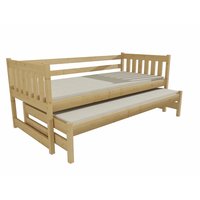 Dětská postel s výsuvnou přistýlkou z MASIVU 200x90cm SE ŠUPLÍKY - DPV006
