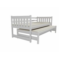 Dětská postel s výsuvnou přistýlkou z MASIVU 200x80cm SE ŠUPLÍKY - DPV006