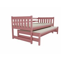 Dětská postel s výsuvnou přistýlkou z MASIVU 200x80cm SE ŠUPLÍKY - DPV006