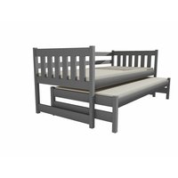 Dětská postel s výsuvnou přistýlkou z MASIVU 180x80cm SE ŠUPLÍKY - DPV006