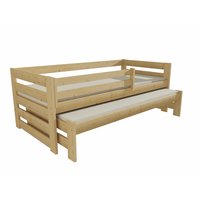 Dětská postel s výsuvnou přistýlkou z MASIVU 180x80cm SE ŠUPLÍKY - DPV007