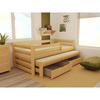 Dětská postel s výsuvnou přistýlkou z MASIVU 180x80cm bez šuplíku - DPV007