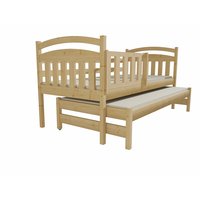 Dětská postel s výsuvnou přistýlkou z MASIVU 180x80cm bez šuplíku - DPV008