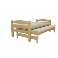 Dětská postel s výsuvnou přistýlkou z MASIVU 200x80cm SE ŠUPLÍKY - DPV010