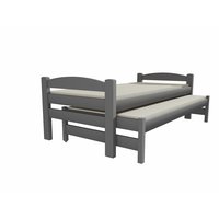 Dětská postel s výsuvnou přistýlkou z MASIVU 200x90cm bez šuplíku - DPV010