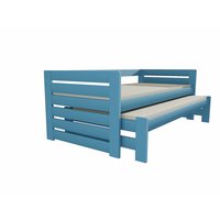 Dětská postel s výsuvnou přistýlkou z MASIVU 180x80cm SE ŠUPLÍKY - DPV011