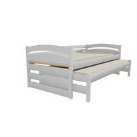 Dětská postel s výsuvnou přistýlkou z MASIVU 200x90cm SE ŠUPLÍKY - DPV012