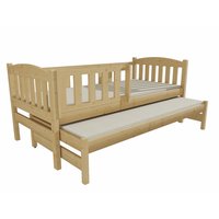 Dětská postel s výsuvnou přistýlkou z MASIVU 200x80 cm SE ŠUPLÍKY - DPV013