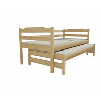 Dětská postel s výsuvnou přistýlkou z MASIVU 200x90cm bez šuplíku - DPV014