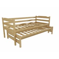 Dětská postel s výsuvnou přistýlkou z MASIVU 200x90cm SE ŠUPLÍKY - DPV014