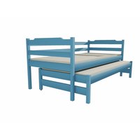 Dětská postel s výsuvnou přistýlkou z MASIVU 180x80cm SE ŠUPLÍKY - DPV014