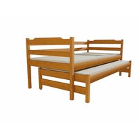 Dětská postel s výsuvnou přistýlkou z MASIVU 180x80cm bez šuplíku - DPV014