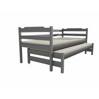 Dětská postel s výsuvnou přistýlkou z MASIVU 180x80cm SE ŠUPLÍKY - DPV014