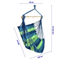 Závěsné houpací křeslo JUNGLE 100x100 cm - zeleno/modré
