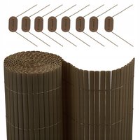 Clona na plot - imitace bambusu - 100x300 cm hnědá