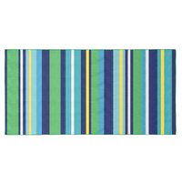 Plážová osuška STRIPES - 87x170 cm - modrá/zelená/žlutá