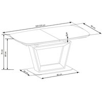 Jídelní stůl BECKY - 160(220)x90x76 cm - rozkládací - dub zlatý + černá