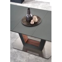 Jídelní stůl BILL - 160(200)x90x76 cm - rozkládací - antracitový + ořech